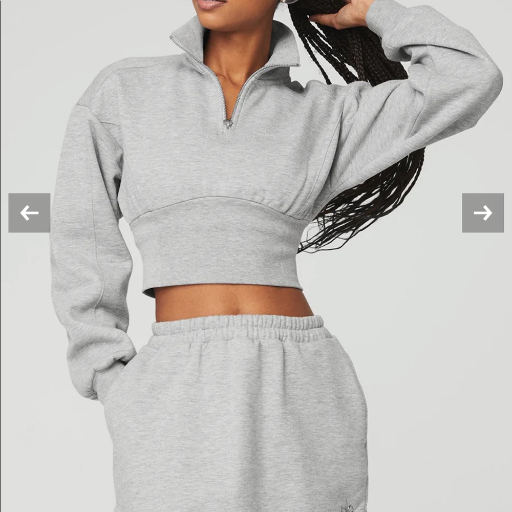 ALO VIXEN FLEECE 1/4 ZIP - ATHLETIC HEATHER